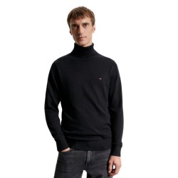 TOMMY HILFIGER</br>Ανδρικό Πουλόβερ Ζιβάγκο Μαύρο Cotton Cashmere MW0MW28048-BDS Tommy Hilfiger