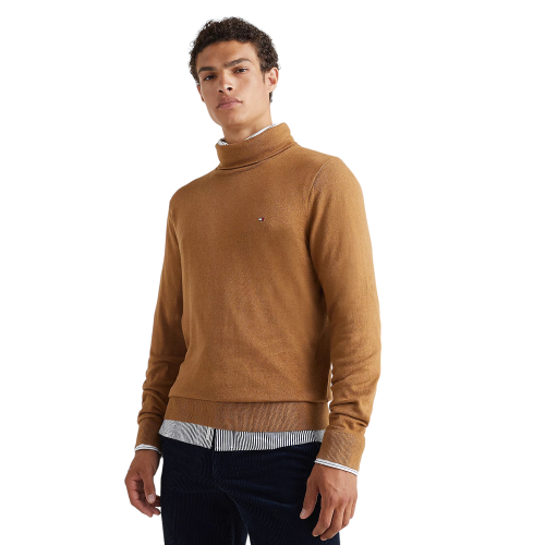 Ανδρικό Πουλόβερ Ζιβάγκο Κάμελ Cotton Cashmere MW0MW28048-GWJ Tommy Hilfiger