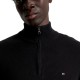 TOMMY HILFIGER</br>Ανδρικό Πουλόβερ Μαύρο 1/4 Zip Cotton Cashmere MW0MW28049-BDS Tommy Hilfiger