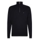 TOMMY HILFIGER</br>Ανδρικό Πουλόβερ Μαύρο 1/4 Zip Cotton Cashmere MW0MW28049-BDS Tommy Hilfiger