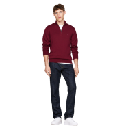 Tommy Hilfiger Pima Organic Cotton Cashmere 1/4 Zip Mock Regular MW0MW28049-VLP Ανδρικό Πουλόβερ Μπορντώ 