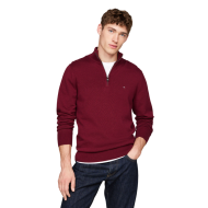 Tommy Hilfiger Pima Organic Cotton Cashmere 1/4 Zip Mock Regular MW0MW28049-VLP Ανδρικό Πουλόβερ Μπορντώ 