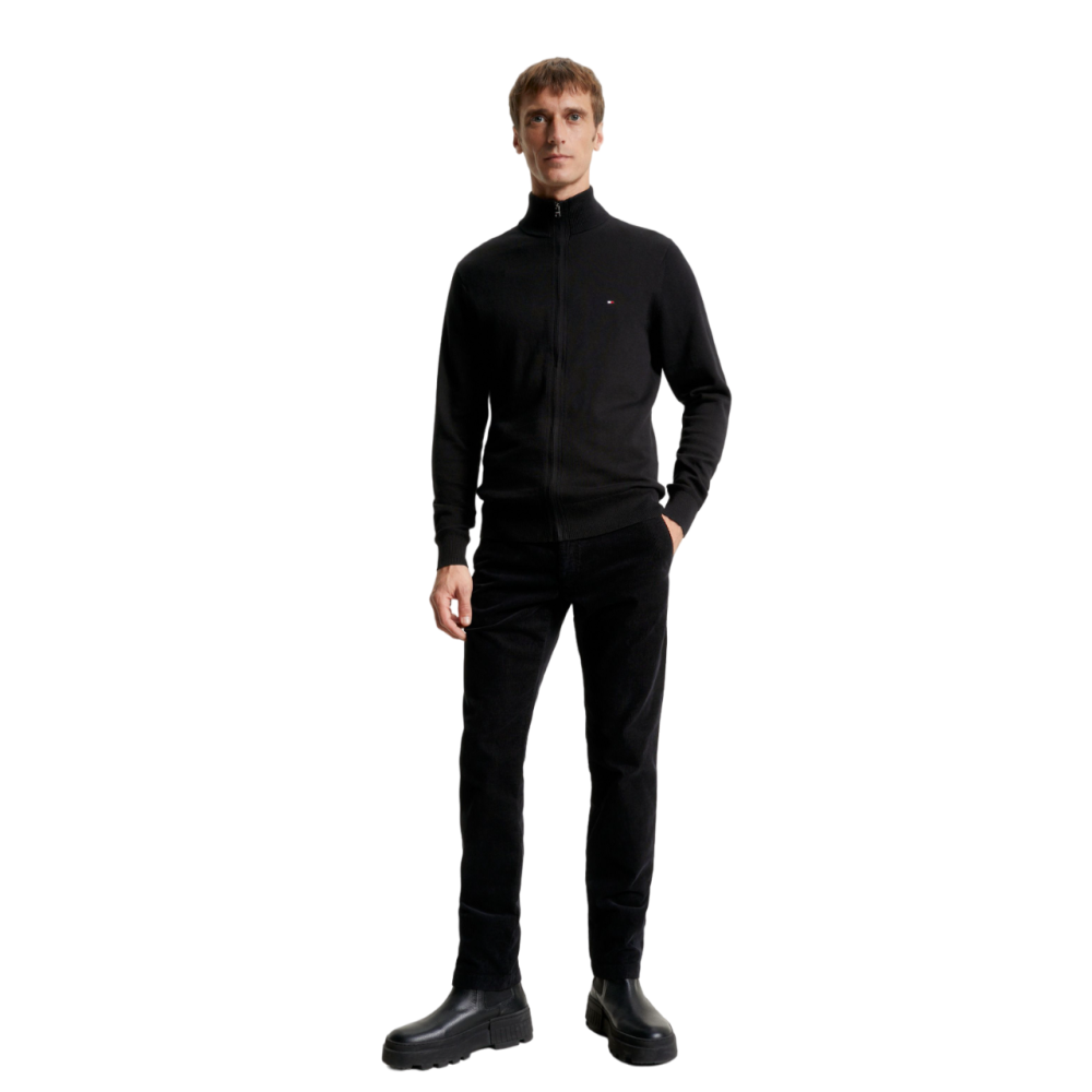 TOMMY HILFIGER</br>Ανδρική Ζακέτα Μαύρο Zip Cotton Cashmere MW0MW28050-BDS Tommy Hilfiger TOMMY HILFIGER</br>Ανδρική Ζακέτα Μαύρο Zip Cotton Cashmere MW0MW28050-BDS Tommy Hilfiger