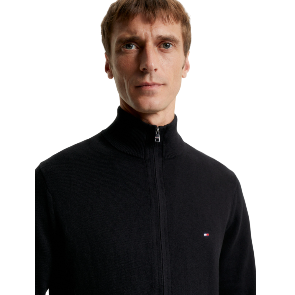 TOMMY HILFIGER</br>Ανδρική Ζακέτα Μαύρο Zip Cotton Cashmere MW0MW28050-BDS Tommy Hilfiger TOMMY HILFIGER</br>Ανδρική Ζακέτα Μαύρο Zip Cotton Cashmere MW0MW28050-BDS Tommy Hilfiger