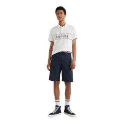 Ανδρικό Polo T-shirt Λευκό Regular MW0MW30781-YBR Tommy Hilfiger