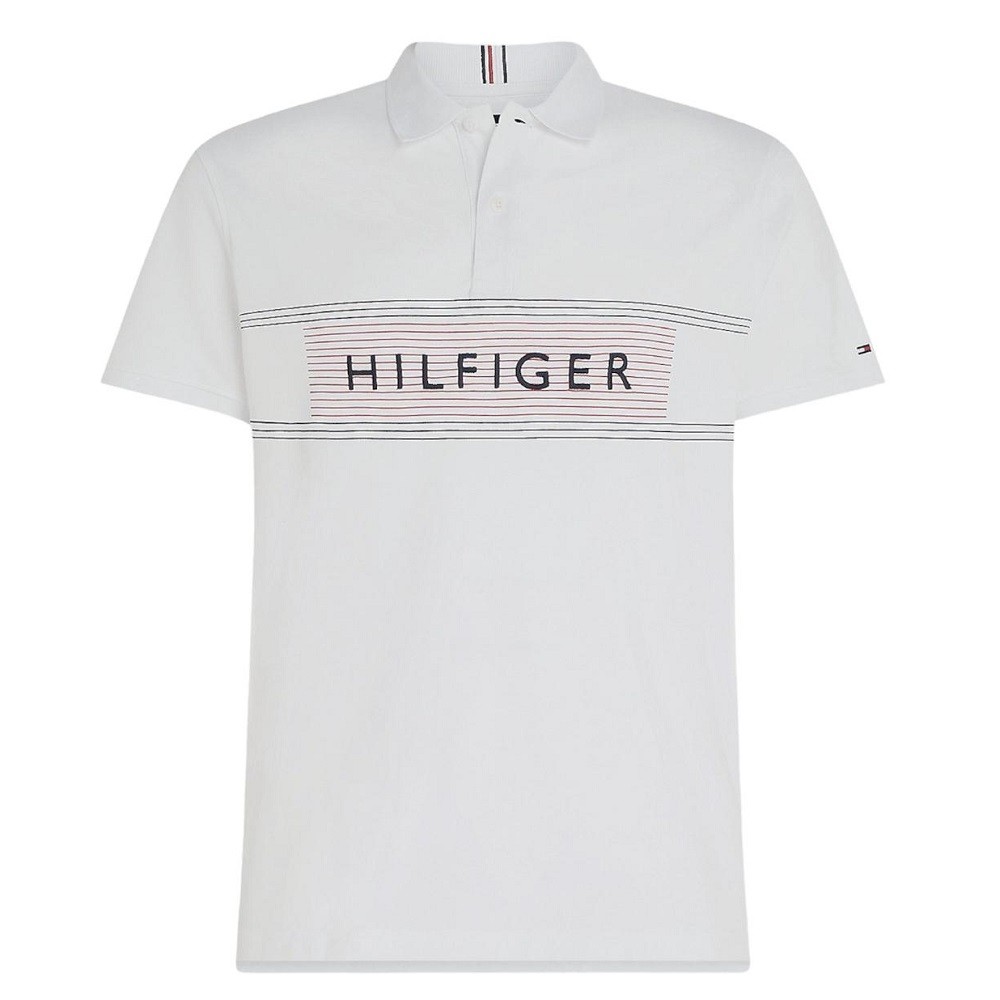 TOMMY HILFIGER</br>Ανδρικό Polo T-shirt Λευκό Regular MW0MW30781-YBR Tommy Hilfiger TOMMY HILFIGER</br>Ανδρικό Polo T-shirt Λευκό Regular MW0MW30781-YBR Tommy Hilfiger