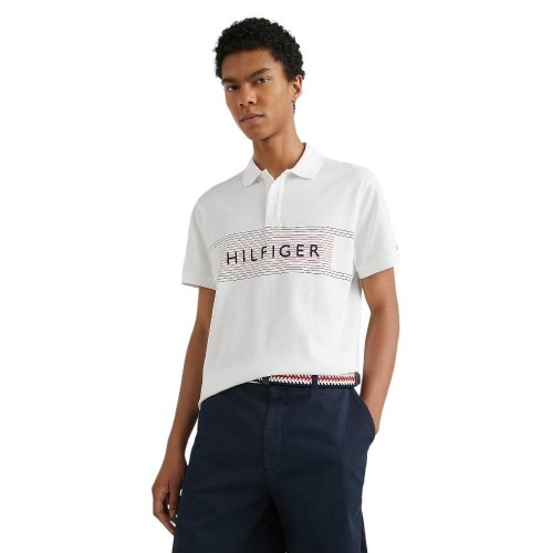 Ανδρικό Polo T-shirt Λευκό Regular MW0MW30781-YBR Tommy Hilfiger
