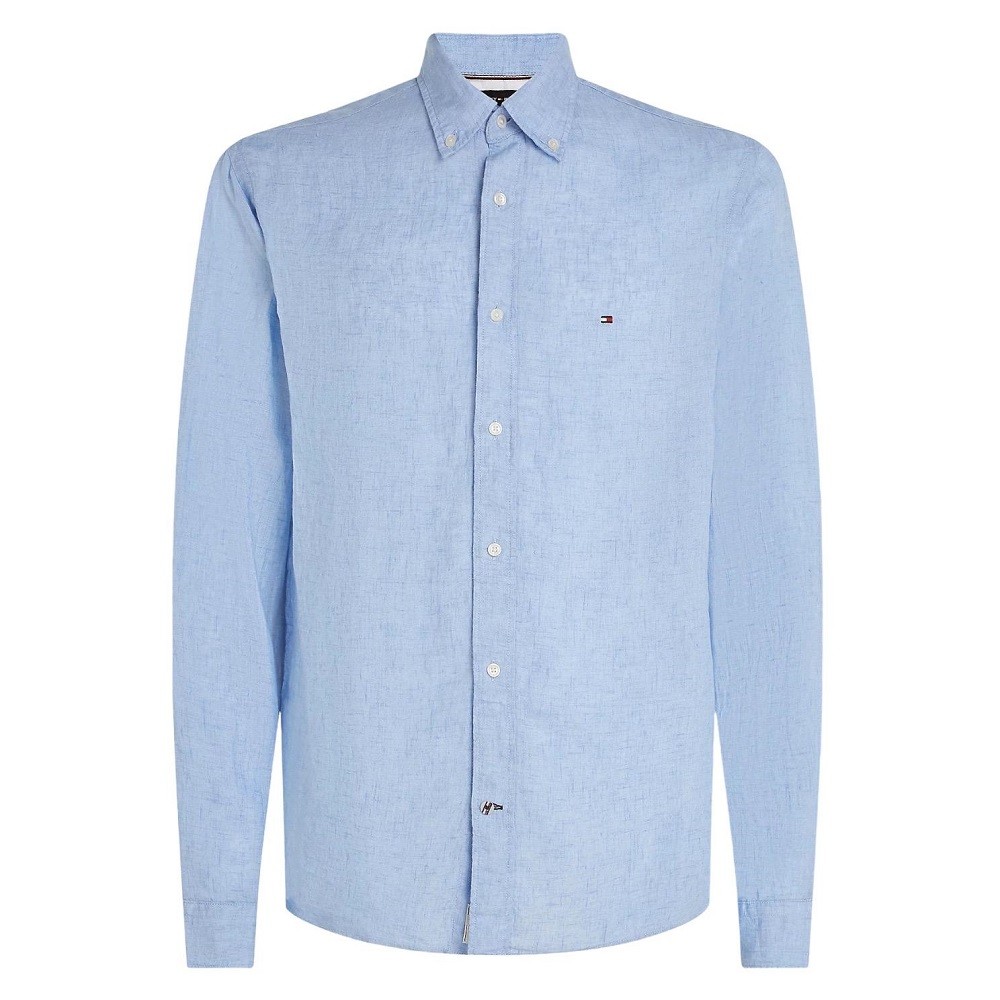 TOMMY HILFIGER</br>Ανδρικό Πουκάμισο Γαλάζιο Λινό Regular MW0MW30897-C1Z Tommy Hilfiger TOMMY HILFIGER</br>Ανδρικό Πουκάμισο Γαλάζιο Λινό Regular MW0MW30897-C1Z Tommy Hilfiger