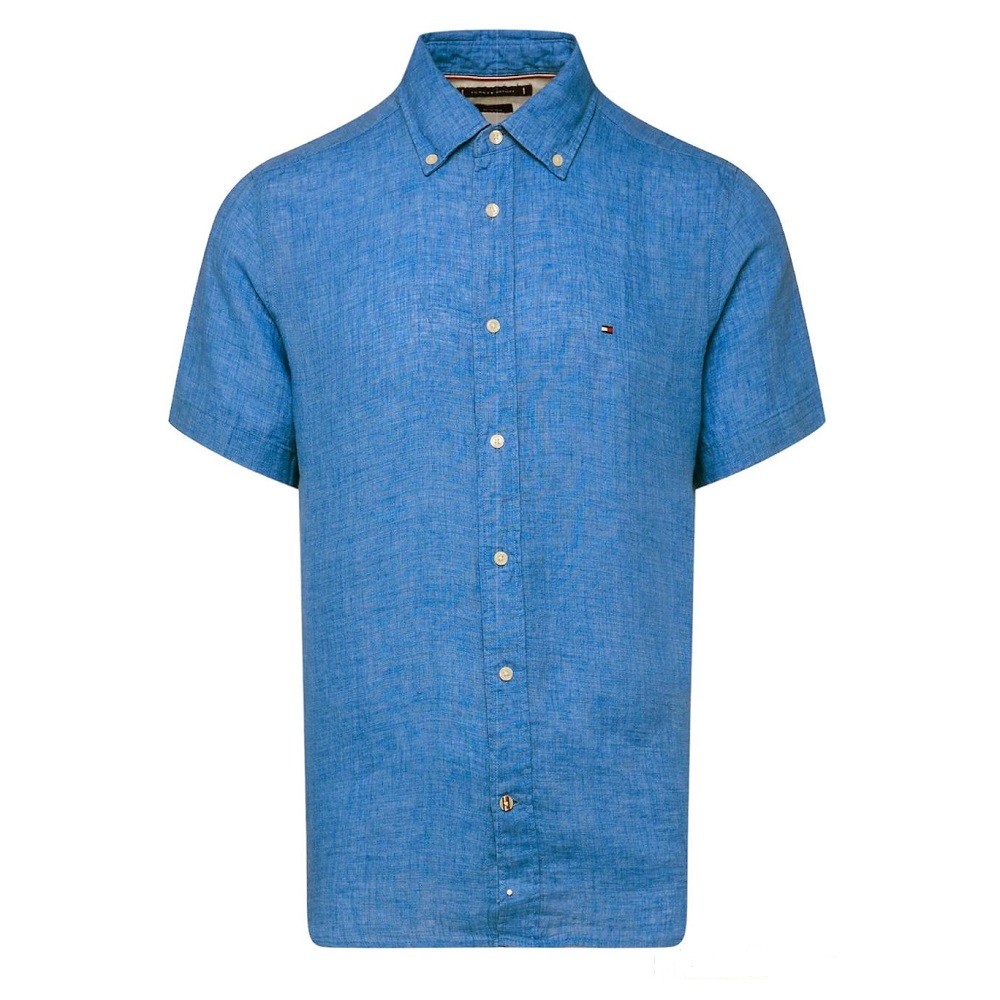 TOMMY HILFIGER</br>Ανδρικό Πουκάμισο Μπλε Λινό Regular MW0MW30916-CZW Tommy Hilfiger TOMMY HILFIGER</br>Ανδρικό Πουκάμισο Μπλε Λινό Regular MW0MW30916-CZW Tommy Hilfiger