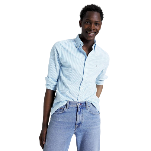 Ανδρικό Πουκάμισο Oxford Γαλάζιο Ριγέ Regular MW0MW30935-0A4 Tommy Hilfiger Ανδρικό Πουκάμισο Oxford Γαλάζιο Ριγέ Regular MW0MW30935-0A4 Tommy Hilfiger