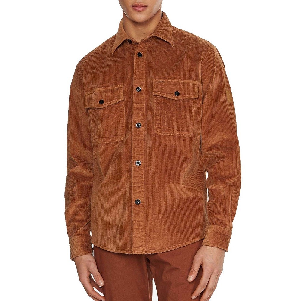 TOMMY HILFIGER</br>Ανδρικό Πουκάμισο Κάμελ Κοτλέ Regular MW0MW30972-GWJ Tommy Hilfiger