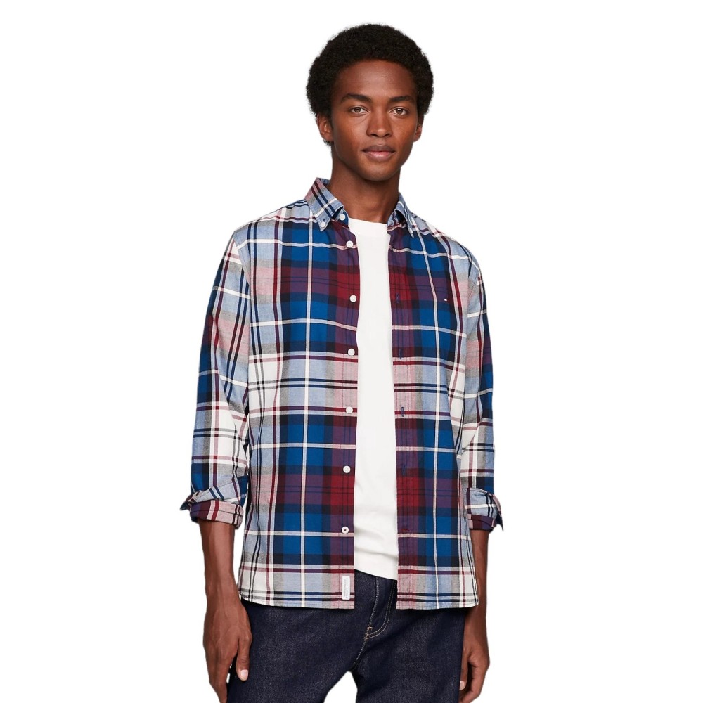 TOMMY HILFIGER</br>Ανδρικό Πουκάμισο Μπορντώ Multi Καρό Slim MW0MW32893-0MT Tommy Hilfiger TOMMY HILFIGER</br>Ανδρικό Πουκάμισο Μπορντώ Multi Καρό Slim MW0MW32893-0MT Tommy Hilfiger