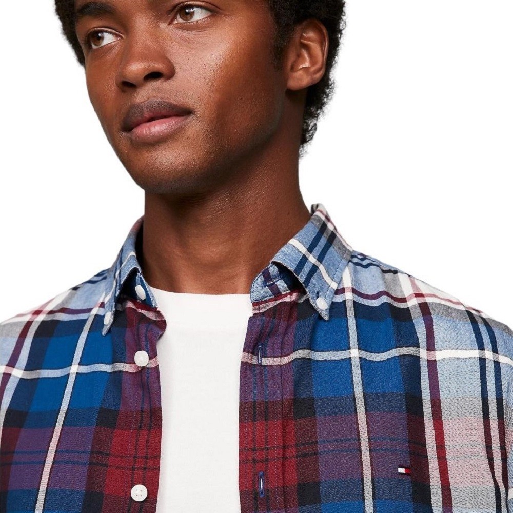 TOMMY HILFIGER</br>Ανδρικό Πουκάμισο Μπορντώ Multi Καρό Slim MW0MW32893-0MT Tommy Hilfiger TOMMY HILFIGER</br>Ανδρικό Πουκάμισο Μπορντώ Multi Καρό Slim MW0MW32893-0MT Tommy Hilfiger