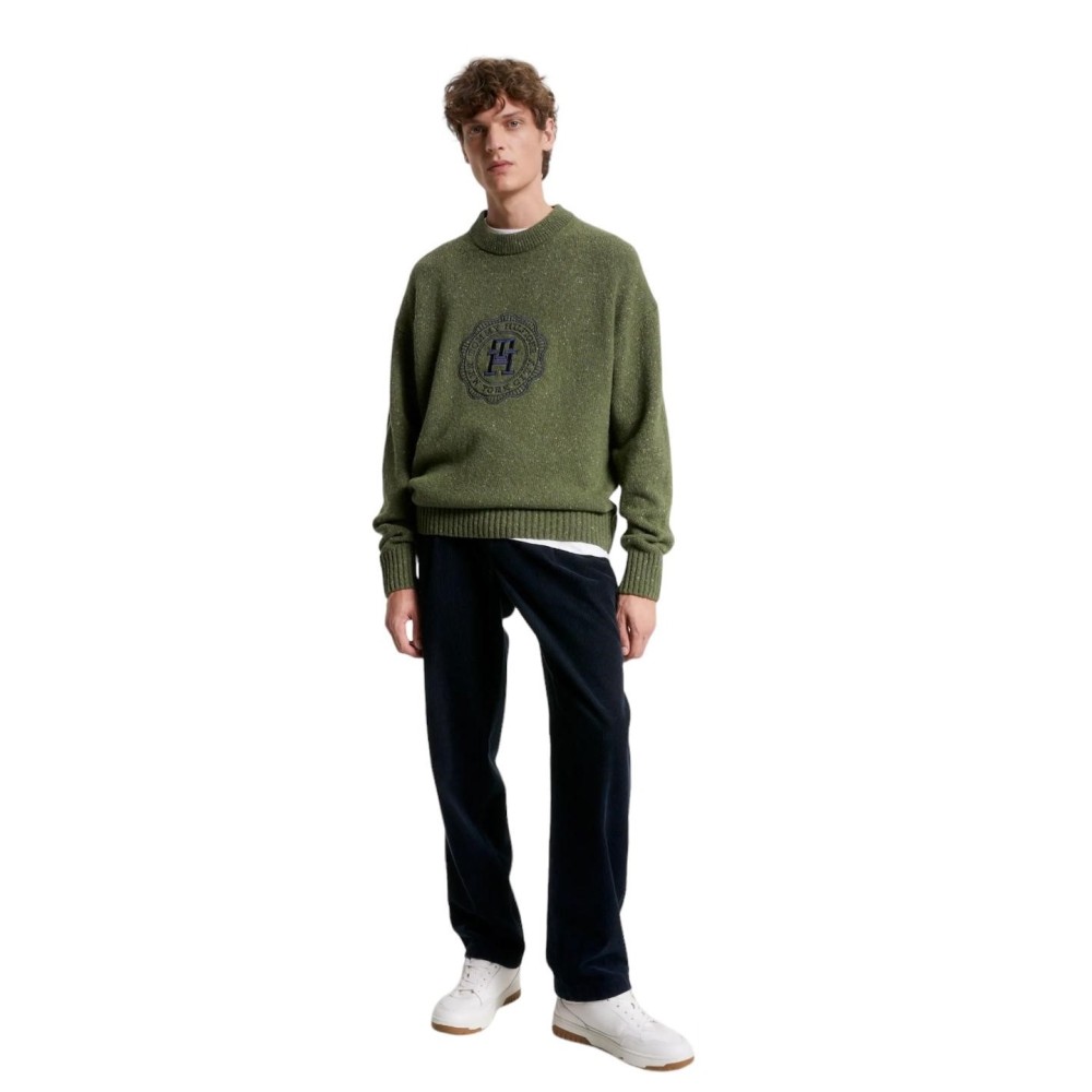TOMMY HILFIGER</br>Ανδρικό Πουλόβερ Χακί Crewneck Wool MW0MW33127-MS2 Tommy Hilfiger TOMMY HILFIGER</br>Ανδρικό Πουλόβερ Χακί Crewneck Wool MW0MW33127-MS2 Tommy Hilfiger