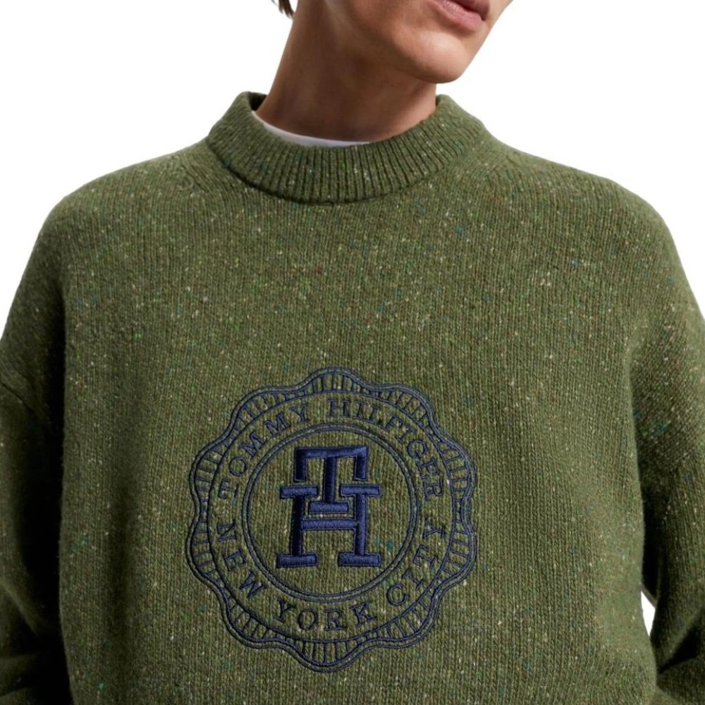 TOMMY HILFIGER</br>Ανδρικό Πουλόβερ Χακί Crewneck Wool MW0MW33127-MS2 Tommy Hilfiger TOMMY HILFIGER</br>Ανδρικό Πουλόβερ Χακί Crewneck Wool MW0MW33127-MS2 Tommy Hilfiger