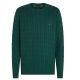 TOMMY HILFIGER</br>Ανδρικό Πουλόβερ Πράσινο Με Cable Πλέξη Crewneck Cotton MW0MW33132-LGK Tommy Hilfiger TOMMY HILFIGER</br>Ανδρικό Πουλόβερ Πράσινο Με Cable Πλέξη Crewneck Cotton MW0MW33132-LGK Tommy Hilfiger