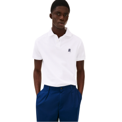 Ανδρικό Polo T-shirt Λευκό Regular MW0MW33167-YBR Tommy Hilfiger