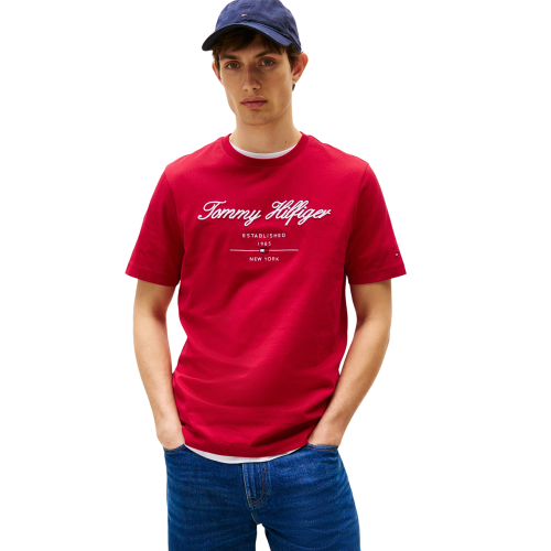 Ανδρικό T-shirt Κόκκινο Regular MW0MW33691-XLD Tommy Hilfiger Ανδρικό T-shirt Κόκκινο Regular MW0MW33691-XLD Tommy Hilfiger