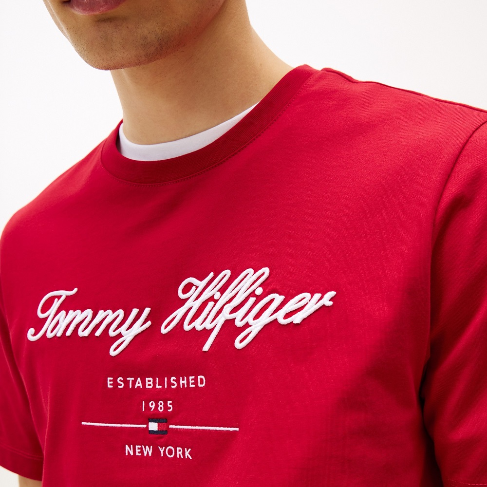 TOMMY HILFIGER</br>Ανδρικό T-shirt Κόκκινο Regular MW0MW33691-XLD Tommy Hilfiger TOMMY HILFIGER</br>Ανδρικό T-shirt Κόκκινο Regular MW0MW33691-XLD Tommy Hilfiger