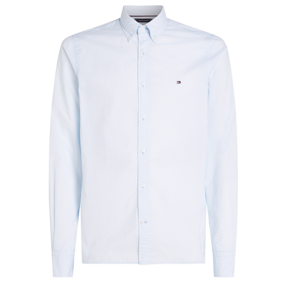 TOMMY HILFIGER</br>Ανδρικό Πουκάμισο Λευκό/Γαλάζιο Micro Print Slim MW0MW34571-0GY Tommy Hilfiger TOMMY HILFIGER</br>Ανδρικό Πουκάμισο Λευκό/Γαλάζιο Micro Print Slim MW0MW34571-0GY Tommy Hilfiger
