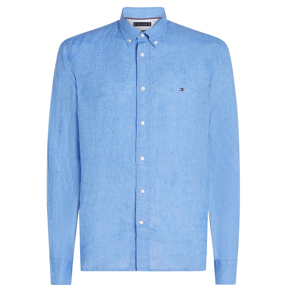 TOMMY HILFIGER</br>Ανδρικό Πουκάμισο Γαλάζιο Λινό Regular MW0MW34602-C30 Tommy Hilfiger TOMMY HILFIGER</br>Ανδρικό Πουκάμισο Γαλάζιο Λινό Regular MW0MW34602-C30 Tommy Hilfiger