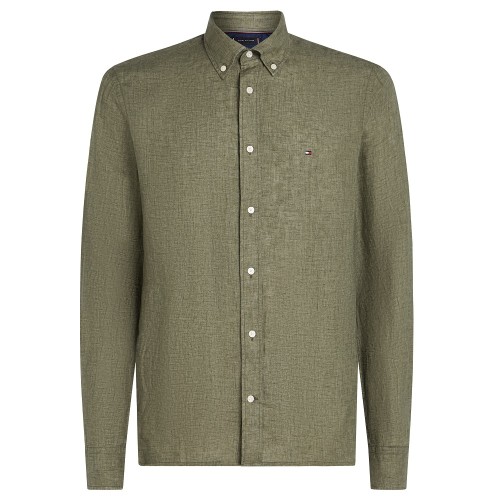 Ανδρικό Πουκάμισο Χακί Λινό Regular MW0MW34602-PLI Tommy Hilfiger Ανδρικό Πουκάμισο Χακί Λινό Regular MW0MW34602-PLI Tommy Hilfiger