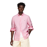 Ανδρικό Πουκάμισο Ροζ Λινό Regular MW0MW34602-TJS Tommy Hilfiger
