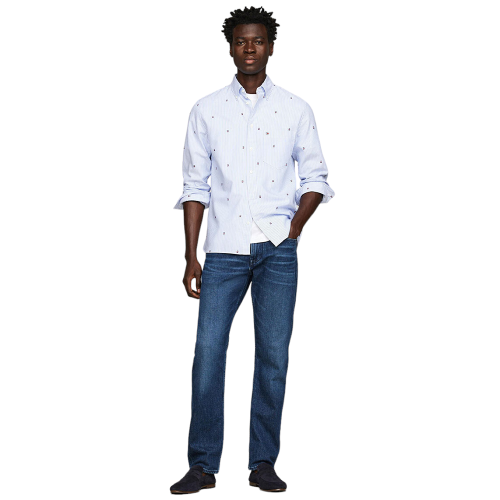 Ανδρικό Πουκάμισο Γαλάζιο Ριγέ Regular MW0MW34608-0A5 Tommy Hilfiger