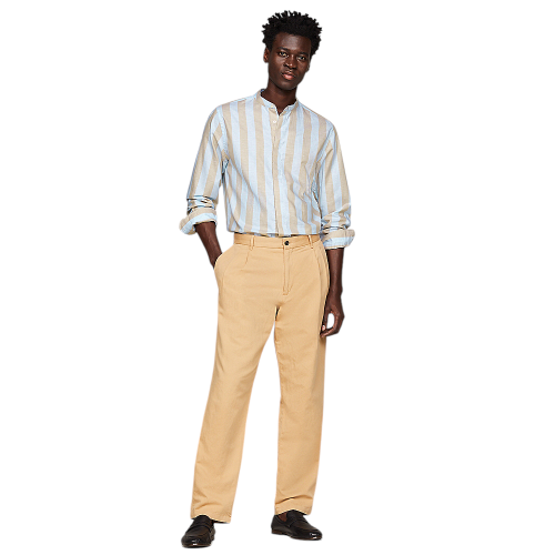 Ανδρικό Πουκάμισο Μπεζ/Σιέλ Regular MW0MW34645-0AA Tommy Hilfiger