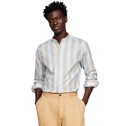 Ανδρικό Πουκάμισο Μπεζ/Σιέλ Regular MW0MW34645-0AA Tommy Hilfiger