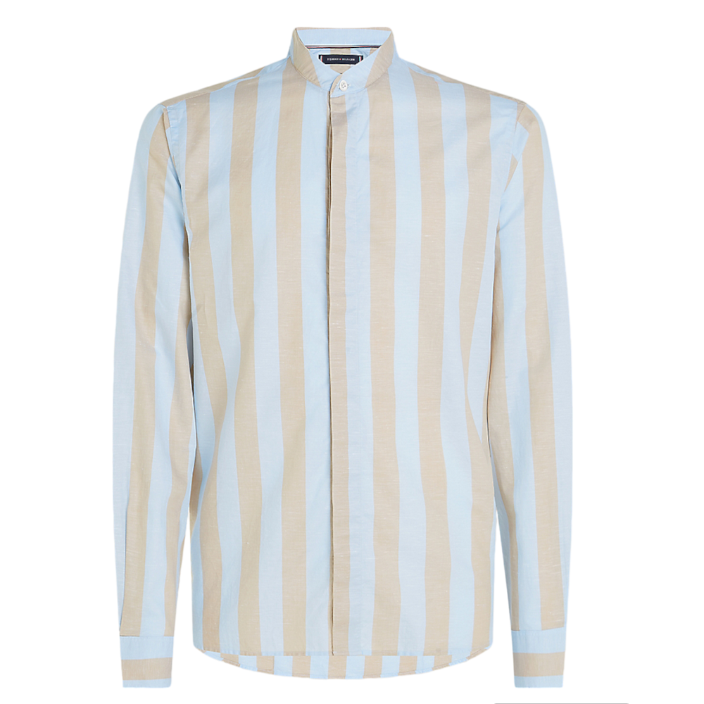 TOMMY HILFIGER</br>Ανδρικό Πουκάμισο Μπεζ/Σιέλ Regular MW0MW34645-0AA Tommy Hilfiger