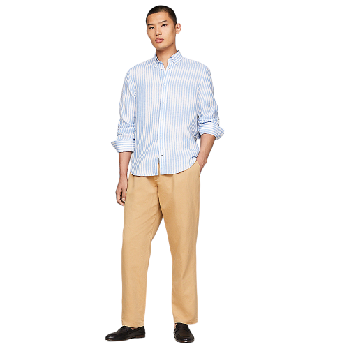 Ανδρικό Πουκάμισο Σιέλ Λινό Regular Tommy Hilfiger MW0MW34646-0A4 Tommy Hilfiger