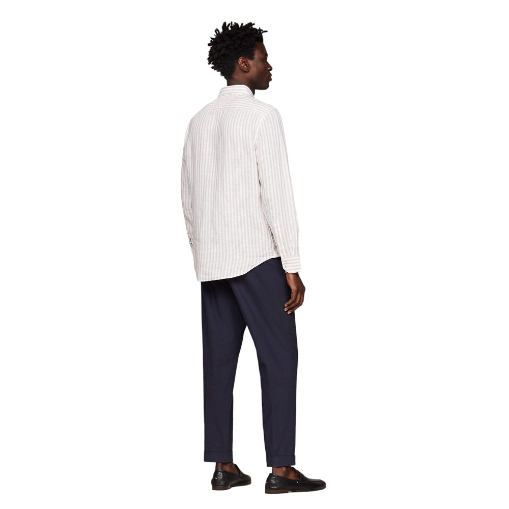 TOMMY HILFIGER</br>Ανδρικό Πουκάμισο Εκρού Λινό Regular MW0MW34646-0AA Tommy Hilfiger