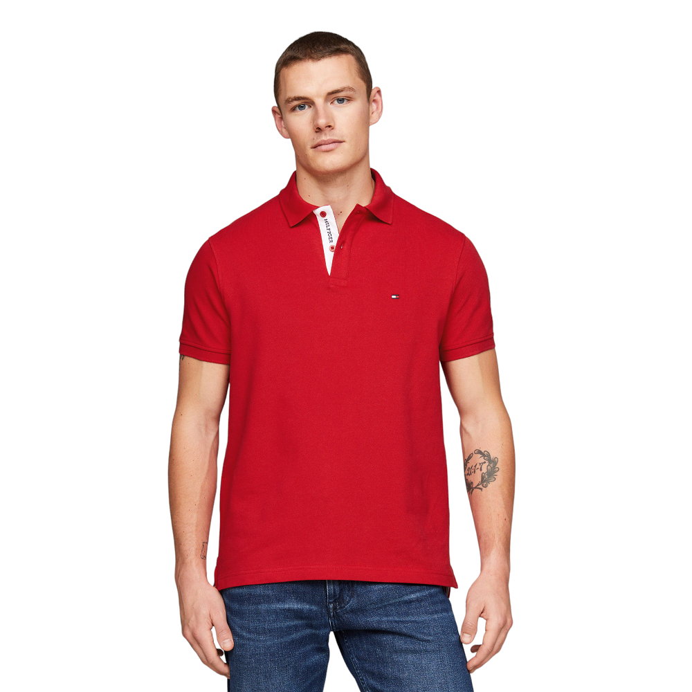 TOMMY HILFIGER</br>Ανδρικό Polo T-shirt Κόκκινο MW0MW34753-XLG Tommy Hilfiger TOMMY HILFIGER</br>Ανδρικό Polo T-shirt Κόκκινο MW0MW34753-XLG Tommy Hilfiger