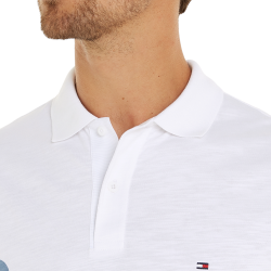 Ανδρικό Polo T-shirt Λευκό MW0MW34758-YBR Tommy Hilfiger