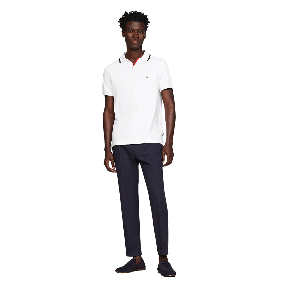 TOMMY HILFIGER</br>Ανδρικό Polo T-shirt Λευκό MW0MW34772-YBR Tommy Hilfiger