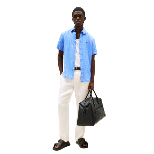 Ανδρικό Πουκάμισο Γαλάζιο Λινό Regular MW0MW35207-C30 Tommy Hilfiger Ανδρικό Πουκάμισο Γαλάζιο Λινό Regular MW0MW35207-C30 Tommy Hilfiger