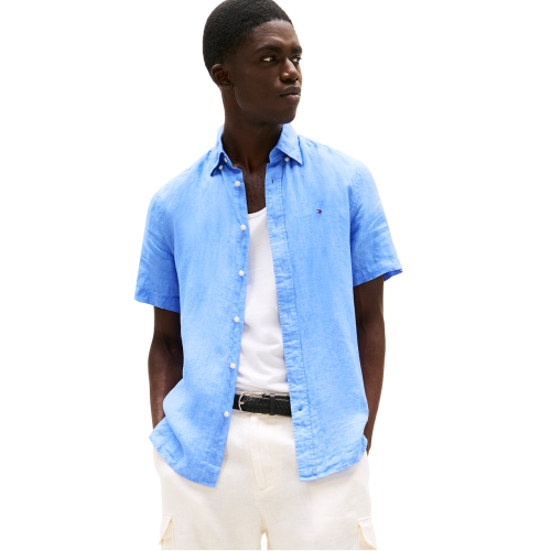 Ανδρικό Πουκάμισο Γαλάζιο Λινό Regular MW0MW35207-C30 Tommy Hilfiger Ανδρικό Πουκάμισο Γαλάζιο Λινό Regular MW0MW35207-C30 Tommy Hilfiger