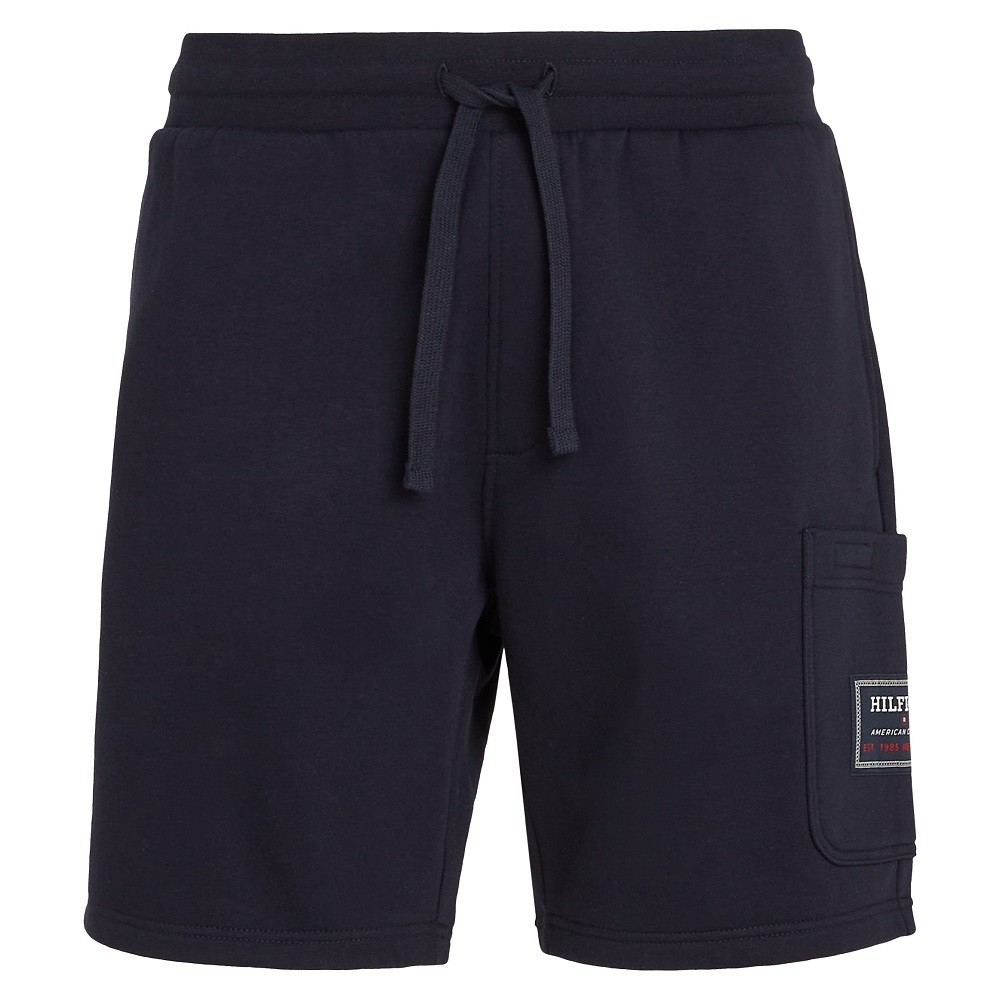 TOMMY HILFIGER</br>Ανδρική Βερμούδα Μπλε Patch Pocket Sweatshort MW0MW36145-DW5 Tommy Hilfiger