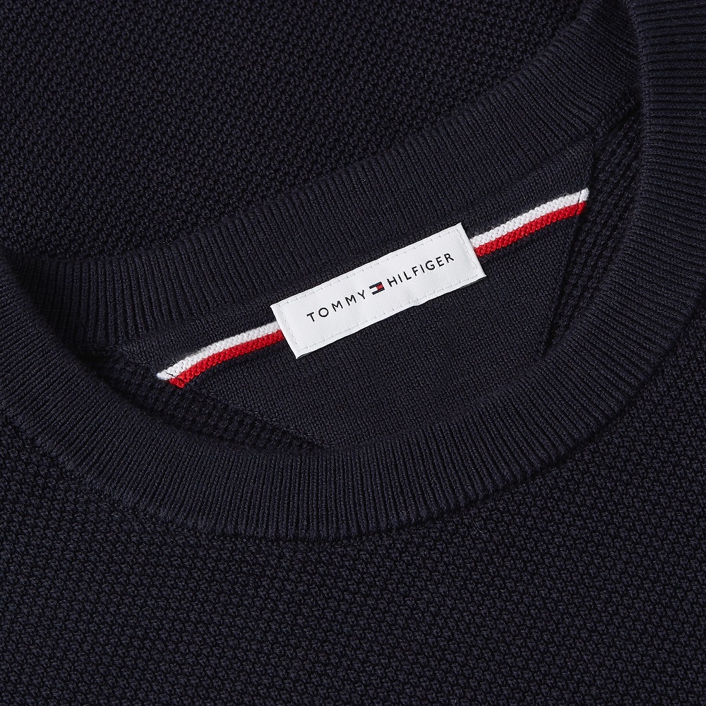 TOMMY HILFIGER</br>Tommy Hilfiger Essential Structure Crewneck Cotton Regular Sweater MW0MW36347-DW5 Ανδρικό Πουλόβερ Μπλε TOMMY HILFIGER</br>Tommy Hilfiger Essential Structure Crewneck Cotton Regular Sweater MW0MW36347-DW5 Ανδρικό Πουλόβερ Μπλε