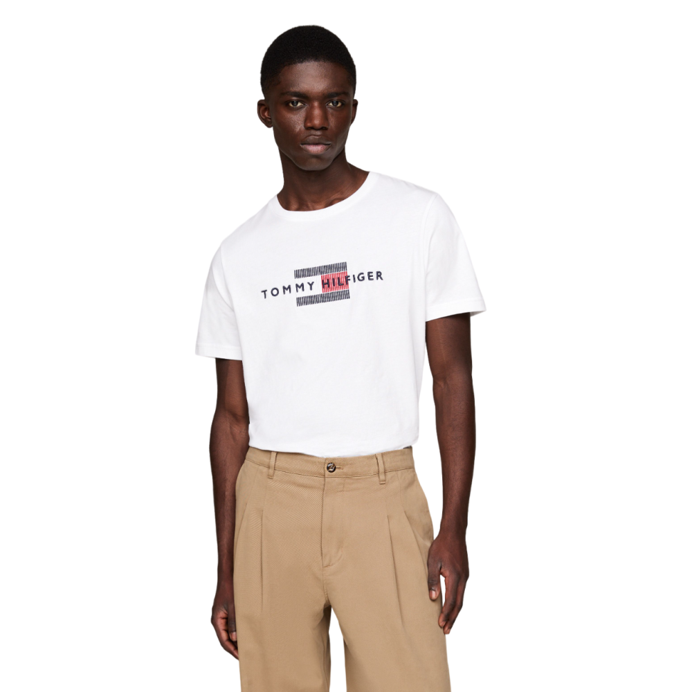 TOMMY HILFIGER</br>Ανδρικό T-shirt Λευκό Regular MW0MW36455-YBR Tommy Hilfiger TOMMY HILFIGER</br>Ανδρικό T-shirt Λευκό Regular MW0MW36455-YBR Tommy Hilfiger