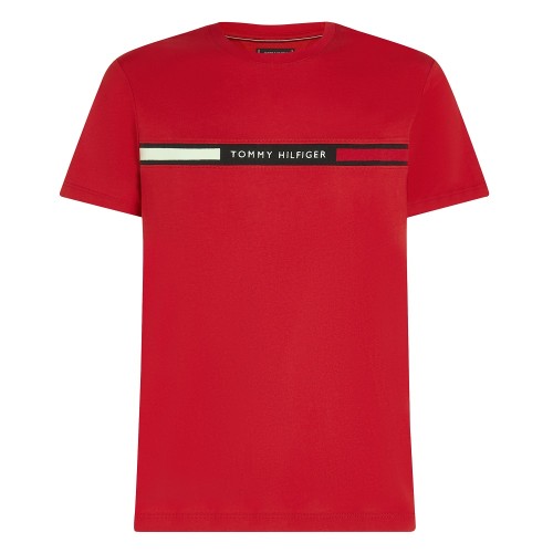 Ανδρικό T-shirt Κόκκινο Regular MW0MW36498-XLD Tommy Hilfiger Ανδρικό T-shirt Κόκκινο Regular MW0MW36498-XLD Tommy Hilfiger