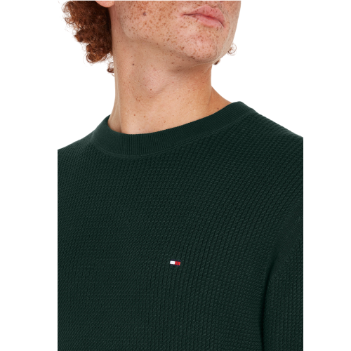 Ανδρικό Πουλόβερ Πράσινο Structure Crewneck Cotton Regular MW0MW36525-L6K Tommy Hilfiger