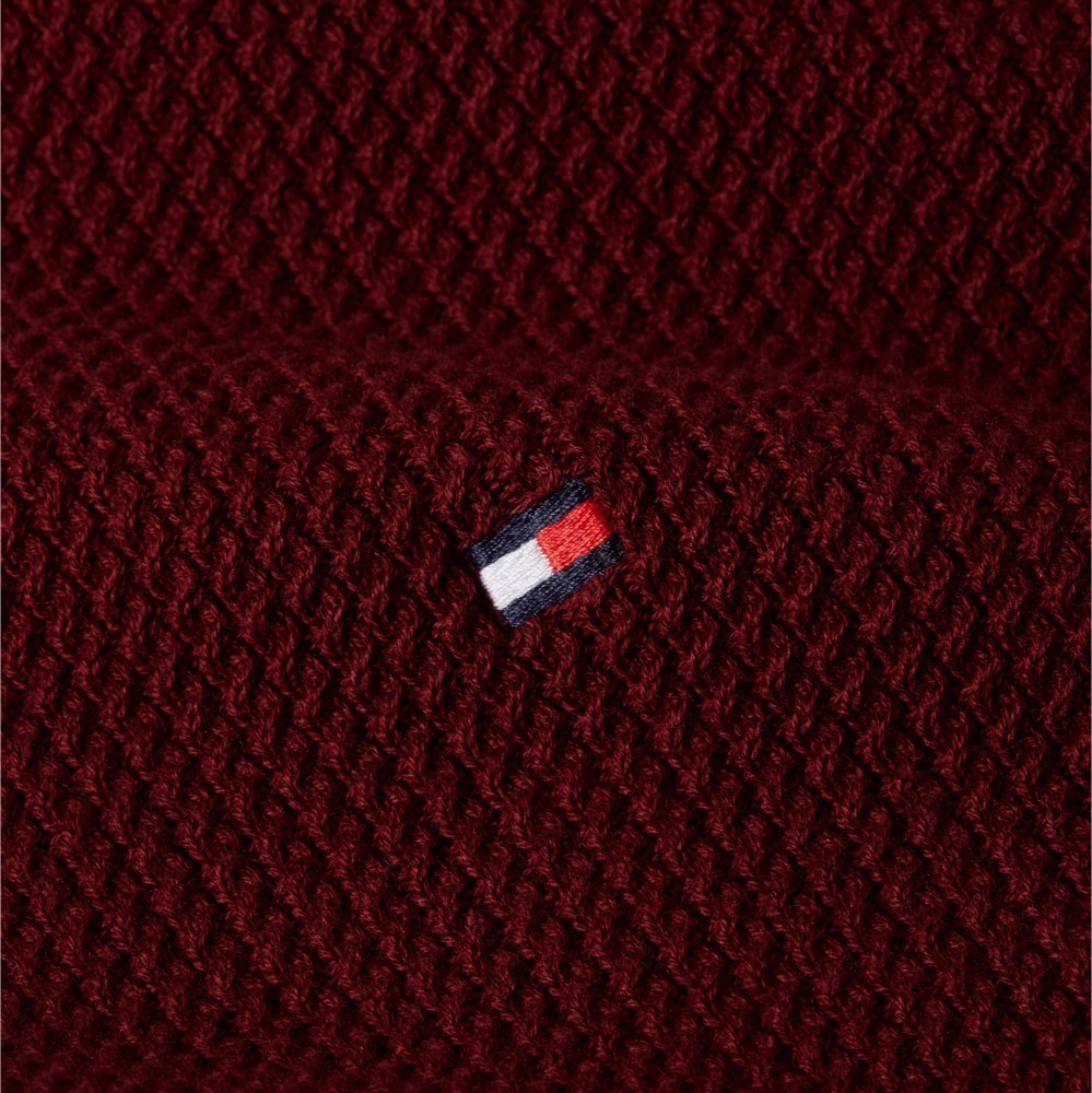 TOMMY HILFIGER</br>Ανδρικό Πουλόβερ Μπορντώ Structure Crewneck Cotton Regular MW0MW36525-VLP Tommy Hilfiger TOMMY HILFIGER</br>Ανδρικό Πουλόβερ Μπορντώ Structure Crewneck Cotton Regular MW0MW36525-VLP Tommy Hilfiger