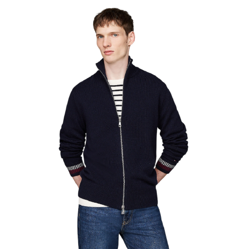 Ανδρική Ζακέτα Μπλε Zip Wool Blend Relaxed WW0WW36533-DW5 Tommy Hilfiger