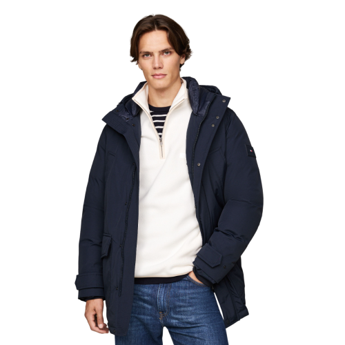 Ανδρικό Μπουφάν Παρκά Αδιάβροχο Μπλε Rockie Down Parka MW0MW36595-DW5 Tommy Hilfiger