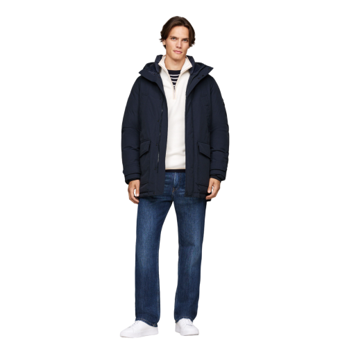 Ανδρικό Μπουφάν Παρκά Αδιάβροχο Μπλε Rockie Down Parka MW0MW36595-DW5 Tommy Hilfiger