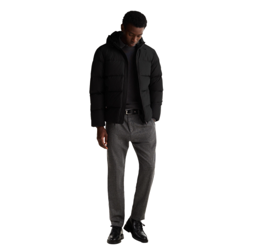 Ανδρικό Μπουφάν Αδιάβροχο Μαύρο Down Hooded Puffer Jacket MW0MW36599-BDS Tommy Hilfiger