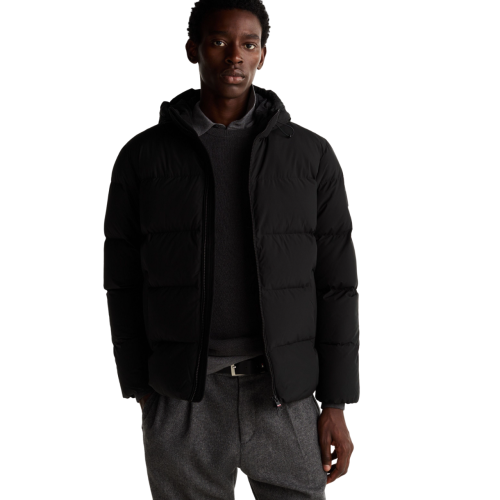 Ανδρικό Μπουφάν Αδιάβροχο Μαύρο Down Hooded Puffer Jacket MW0MW36599-BDS Tommy Hilfiger