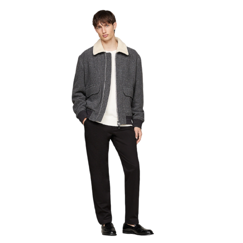 Ανδρικό Παντελόνι Μαύρο Harlem Satin Chino Relaxed Tapered MW0MW36708-BDS Tommy Hilfiger